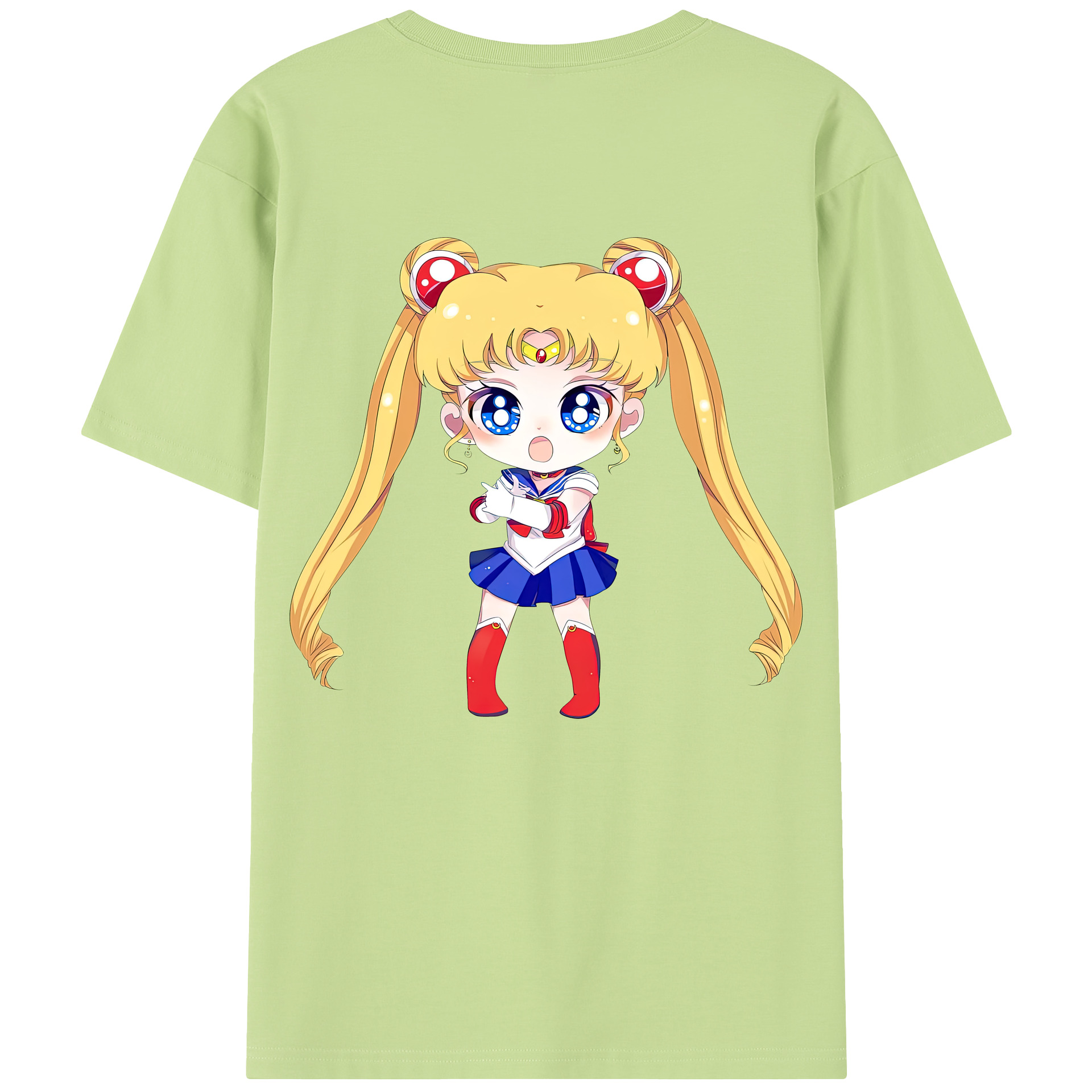 （画像用） 美少女戦士セーラームーン 月野 うさぎ つきの うさぎ Sailor Moon Tsukino Usagi 綿100％半袖Tシャツ（背面プリント）
